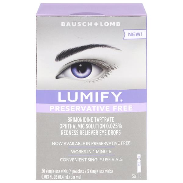 Bausch + Lomb Lumify Preservative Free Redness Reliever Eye Drops
