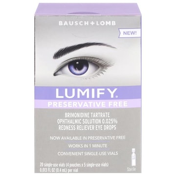Bausch + Lomb Lumify Preservative Free Redness Reliever Eye Drops