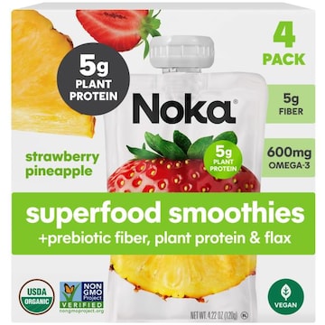 Noka Superfood Smoothies, Strawberry Pineapple 4PK