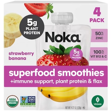 Noka Superfood Smoothies, Strawberry Banana 4pack