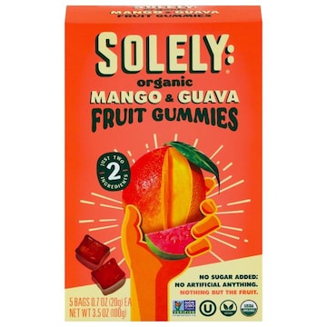 Solely Organic Fruit Gummies, Mango & Guava