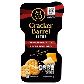 Cracker Barrel Extra Sharp Yellow & White Cheddar Cheese, & Butter Crackers Snack Kit