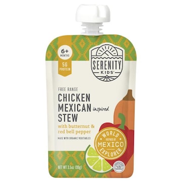 Serenity Kids Baby Food, Free Range Chicken Mexican Inspiredstew W/Btrnt & Red Bell Pepper