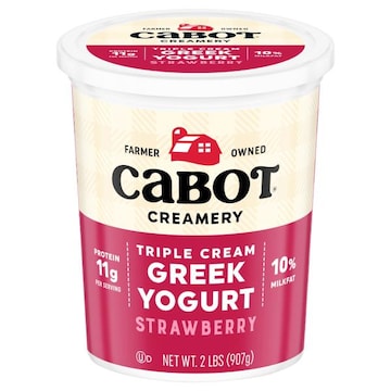 Cabot Creamery Triple Cream 10% Milkfat Greek Strawberry Yogurt