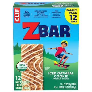 Zbar Soft-Baked Iced Oatmeal Cookie Energy Snack Bars Family Pack
