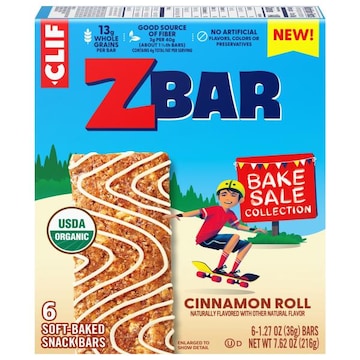 Zbar Soft-Baked Cinnamon Roll Snack Bars