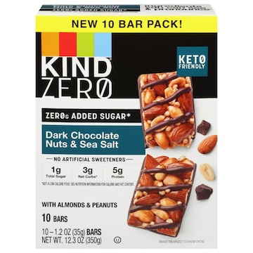 Kind Zero Added Sugar Dark Chocolate Nuts & Sea Salt Bars