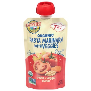 Earth's Best Organic Organic 7 Ages m+ Pasta Marinara with Veggies Pasta + Veggie Puree