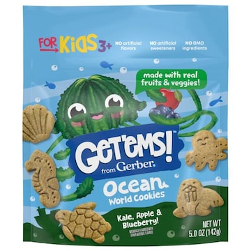 Gerber Get'ems! Apple & Blueberry Kale for Kids 3+ Ocean World Cookies