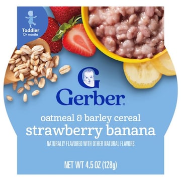 Gerber Toddler (12+ Months) Strawberry Banana Oatmeal & Barley Cereal