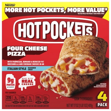 Hot Pockets Italian Style Seasoned Crust Four Cheese Pizza Sandwiches