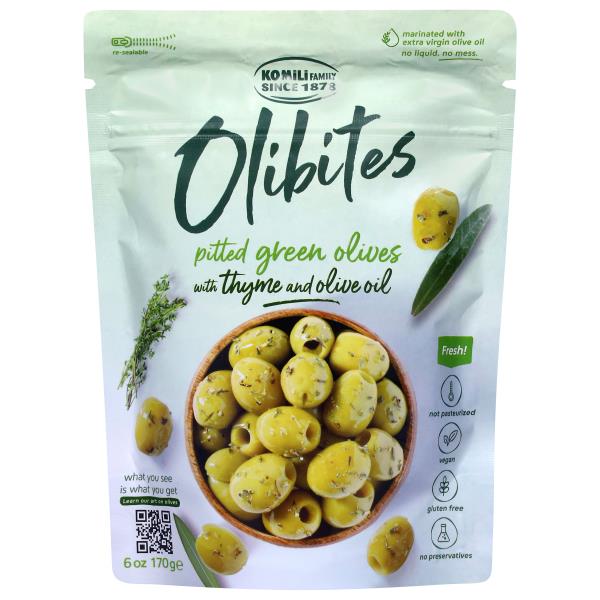 Olibites Pitted Green Olives with Thyme and Olive Oil | Publix