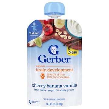 Gerber Toddler Toddler (12+ Months)hs Cherry Banana Vanilla Fruit Puree
