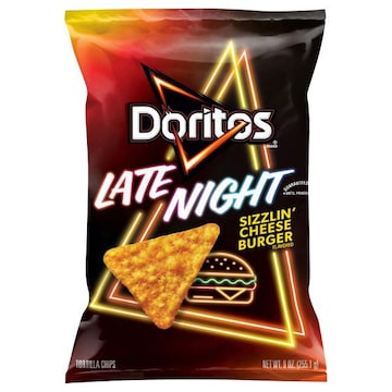 Doritos Late Night Sizzlin' Cheese Burger Flavored Tortilla Chips
