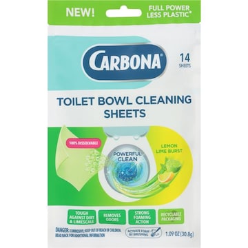 Carbona Lemon Lime Burst Toilet Bowl Cleaning Sheets