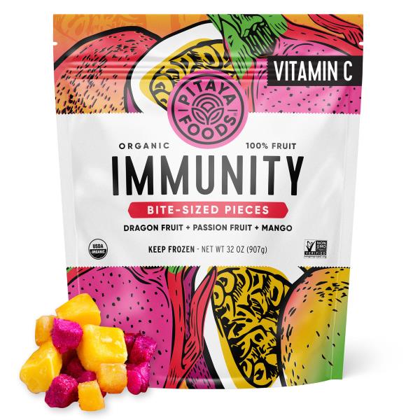 Pitaya Foods Dragon Fruit + Passion Fruit + Mango, Organic, Bite