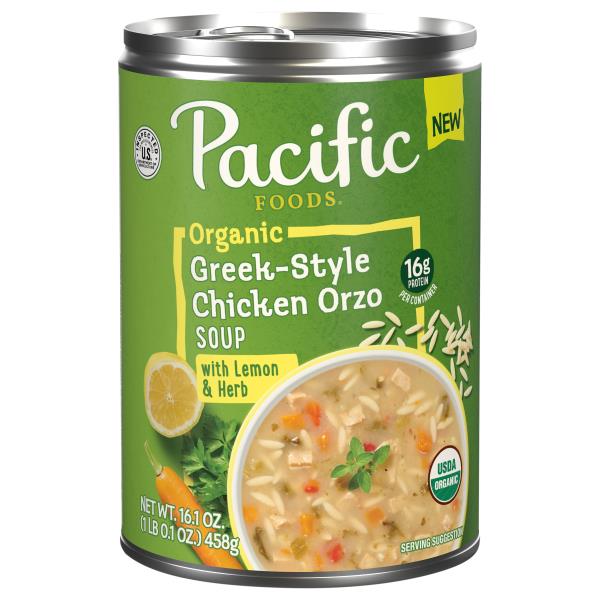 Pacific Foods Organic Greek-Style Chicken Orzo Soup with Lemon