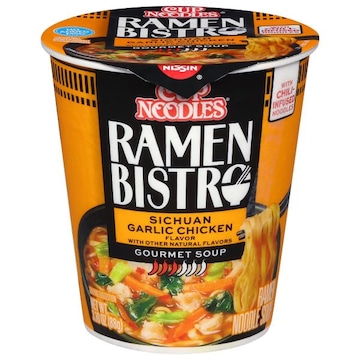 Nissin Cup Noodles Ramen Bistro Gourmet Sichuan Garlic Chicken Ramen Noodle Soup