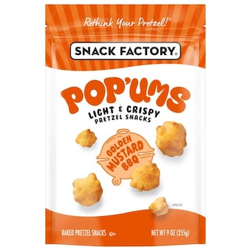 Snack Factory® Pop'ums Golden Mustard BBQ Baked Pretzel Snacks