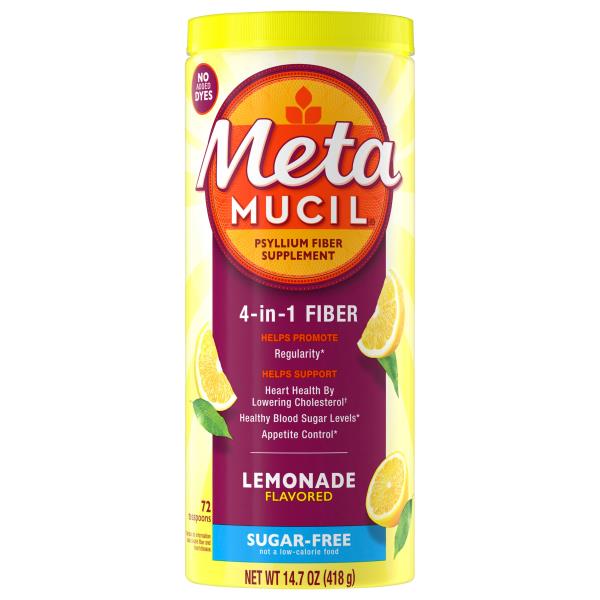 Metamucil Sugar-Free 4-in-1 Lemonade Flavored Psyllium Fiber
