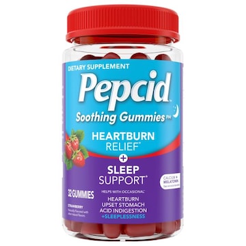 Pepcid Strawberry Gummies Heartburn Relief + Sleep Support