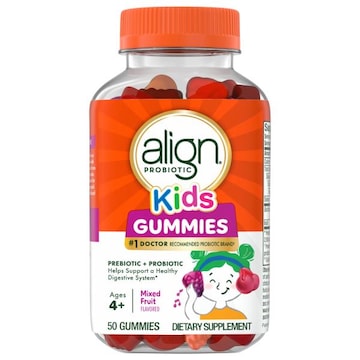 Align Probiotic Kids Ages 4+ Gummies Mixed Fruit Flavored Prebiotic + Probiotic