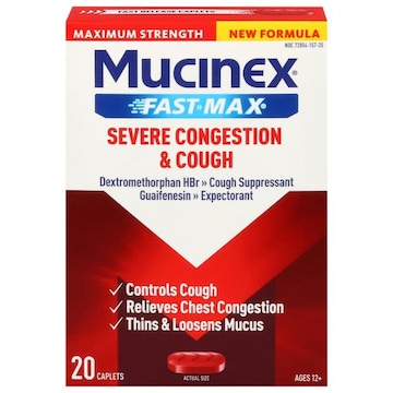 MUCINEX® Fast Max Caplets Maximum Strength Severe Congestion & Cough