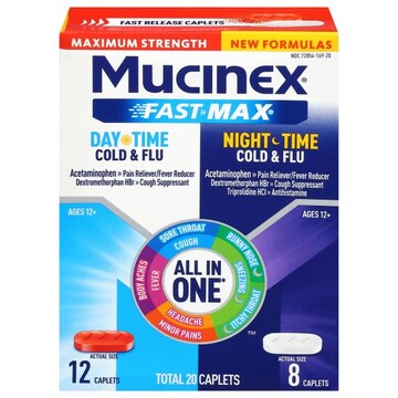 Mucinex Fast-Max Day Time/Night Time Caplets Cold & Flu