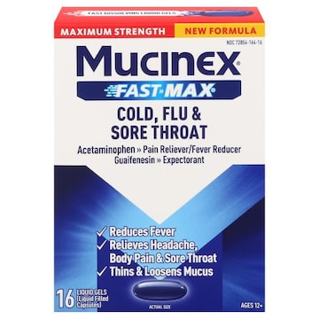 MUCINEX® Fast Max Maximum Strength Liquid Gels Cold, Flu & Sore Throat
