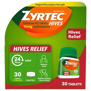 Zyrtec Tablets 10 mg Original Prescription Strength Hive Relief
