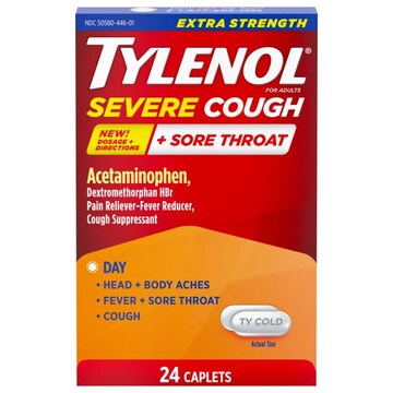Tylenol Caplets Extra Strength Severe Cough + Sore Throat