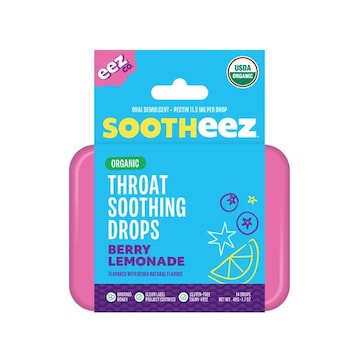 EEZ Co. Sootheez Organic Throat Soothing Drops, Berry Lemonade