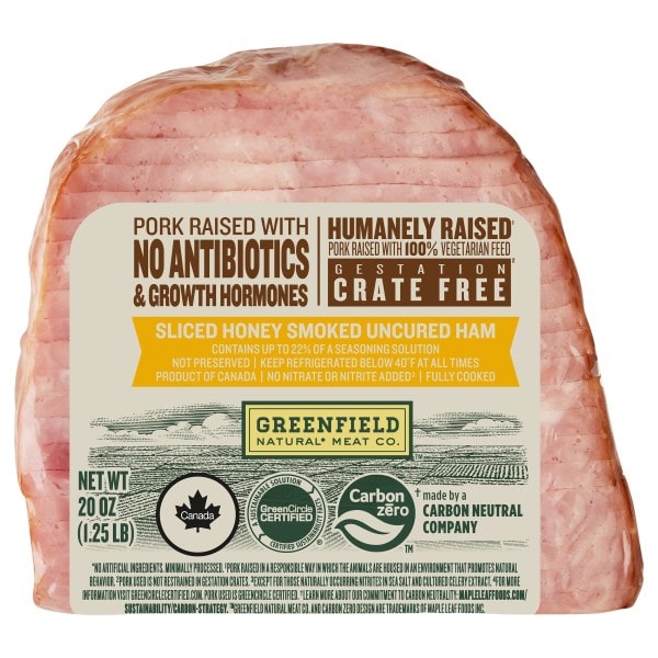 Greenfield Natural* Meat Co. Sliced Uncured Honey Smoked Ham