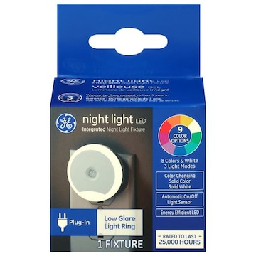 GE LED Integrated Plug-In Low Glare Light Ring Night Light Fixture