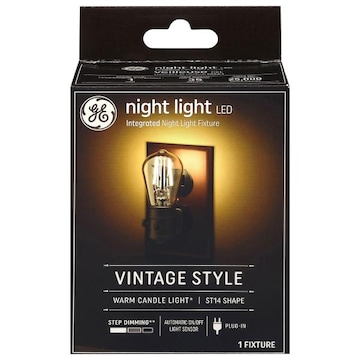 GE LED Integrated Vintage Style Warm Candle Light Night Light Fixture
