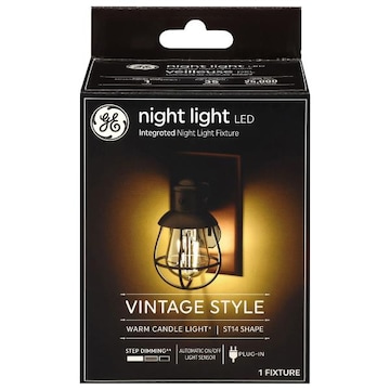 GE LED Integrated Vintage Style Warm Candle Light Night Light Fixture