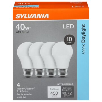 Sylvania LED A19 Frost 6 Watts Daylight Indoor/Outdoor Bulbs