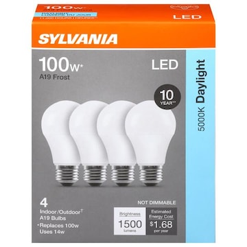 Sylvania LED A19 Frost 14 Watts Daylight Indoor/Outdoor Bulbs