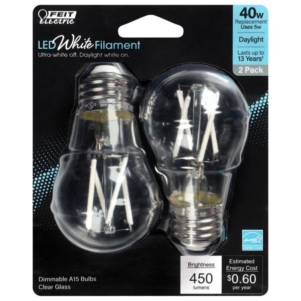 Feit Electric LED 5 Watts Daylight Clear Glass A15 Bulbs | Publix