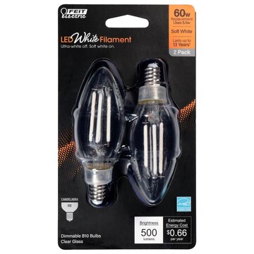 Feit Electric LED 5.5 Watts B10 Clear Glass Bulbs