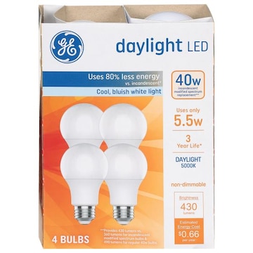 GE Cool Bluish White Light LED 5.5 Watts Daylight Bulbs