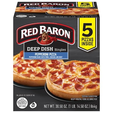 Red Baron Pepperoni Deep Dish Singles Frozen Pizza