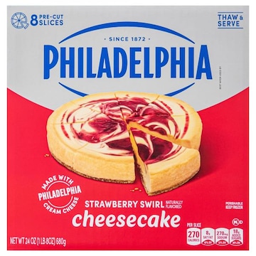 Philadelphia Strawberry Swirl Cheesecake