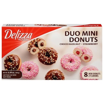 Delizza Choco Hazelnut-Strawberry Duo Mini Donuts