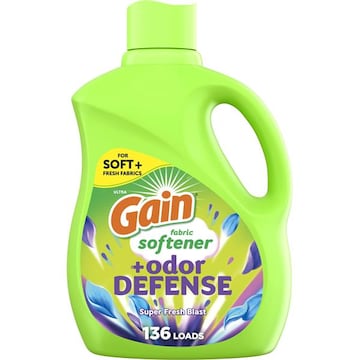 Gain Odor Defense Liquid Fabric Softener, Super Fresh Blast scent, 136 loads