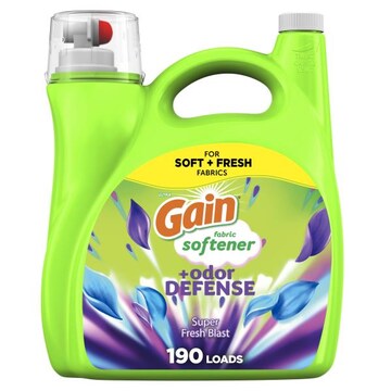Gain Odor Defense Liquid Fabric Softener, Super Fresh Blast scent, 140 FL OZ, 190 loads