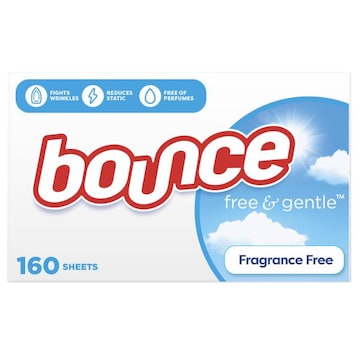 Bounce Free & Gentle Dryer Sheets,  Unscented