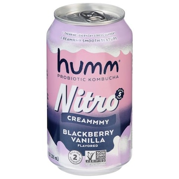 Humm Nitro Creamy Probiotic Blackberry Vanilla Flavored Kombucha