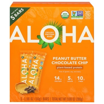 Aloha Organic Peanut Butter Chocolate Chip Protein Bars
