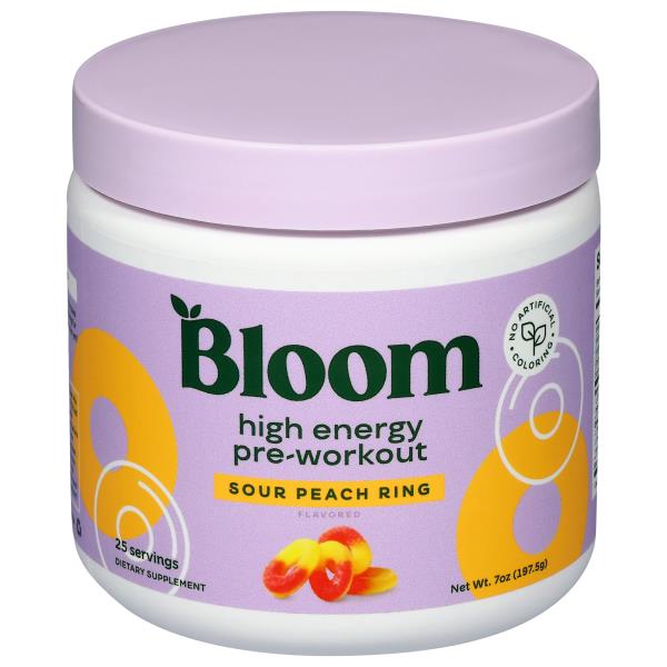 Bloom High Energy Sour Peach Ring Flavored Pre-Workout | Publix